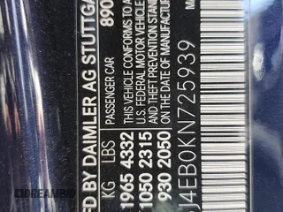2019 Mercedes-Benz CLA 250 with VIN WDDSJ4EB0KN725939, listed as a Copart auction lot 62538405 with 66,070 mi miles and Salvage title. Bid and sale history available at DreamBid. Image 13.
