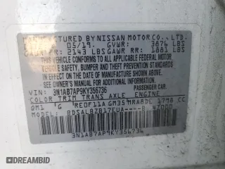 2019 Nissan Sentra S with VIN 3N1AB7AP9KY356736, listed as a Copart auction lot 49891075 with 113,936 mi miles and Salvage Title. Bid and sale history available at carsss.com. Image 14.
