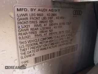 2017 Audi Q7 Prestige with VIN WA1VAAF74HD053733, listed as a IAAI auction lot 41718388 with 114,189 mi miles. Bid and sale history available at carsss.com. Image 9.