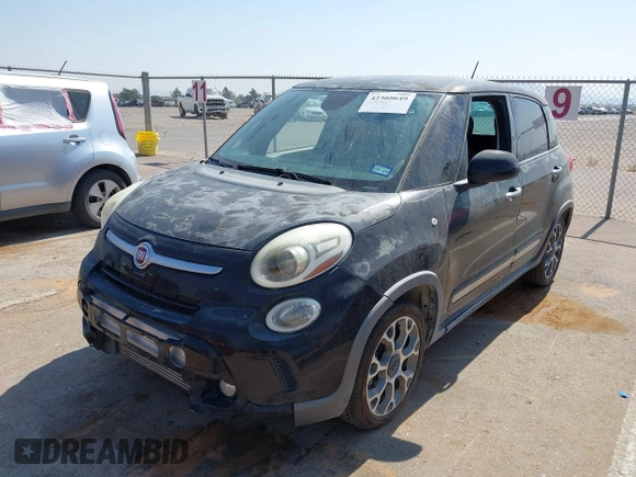 2014 FIAT 500L Trekking with VIN ZFBCFADH4EZ008836, listed as a IAAI auction lot 42305649 with 92,376 mi miles and . Bid and sale history available at DreamBid. Image 2.