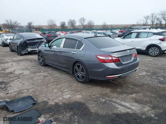 2017 Honda Accord Sedan Sport SE with VIN 1HGCR2F18HA258868, listed as a IAAI auction lot 41351567 with 201,030 mi miles. Bid and sale history available at carsss.com. Image 3.