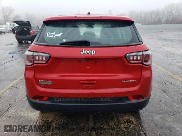 2017 Jeep Compass Sport with VIN 3C4NJCAB7HT668302, listed as a Copart auction lot 86572424 with 217,437 mi miles and Salvage Title. Bid and sale history available at carsss.com. Image 6.