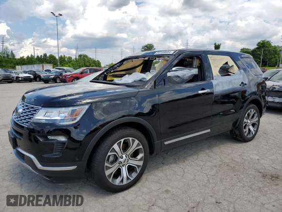 2018 Ford Explorer Platinum with VIN 1FM5K8HT6JGC48688, listed as a Copart auction lot 54159084 with 33,612 mi miles and Salvage title. Bid and sale history available at DreamBid. Image 1.