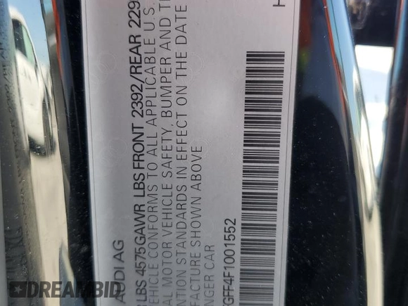 2015 Audi S3 Premium Plus z VIN WAUBFGFF4F1001552, wystawiony jako Copart lot #55023555 z przebiegiem 209 650 mil mil oraz Szkoda całkowita • Salvage title. Historia ofert i sprzedaży dostępna na DreamBid. Obrazek 12.