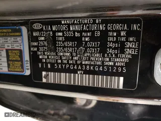 2019 Kia Sorento L with VIN 5XYPG4A38KG451295, listed as a Copart auction lot 50031315 with 82,023 mi miles and Salvage Title. Bid and sale history available at carsss.com. Image 13.