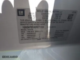 2016 Chevrolet Tahoe Commercial with VIN 1GNSKFEC0GR271999, listed as a IAAI auction lot 41600932 with 201,879 mi miles. Bid and sale history available at carsss.com. Image 9.