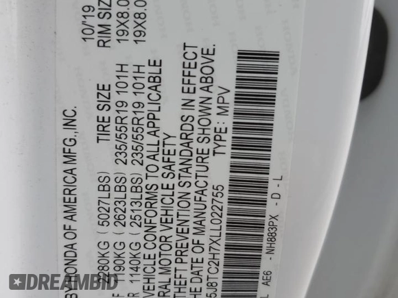 2020 Acura RDX Advance with VIN 5J8TC2H7XLL022755, listed as a Copart auction lot 81921734 with 112,489 mi miles and Salvage title. Bid and sale history available at DreamBid. Image 15.