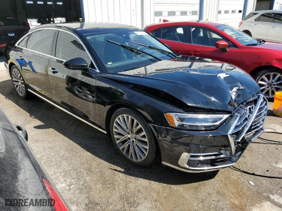 2019 Audi A8 L with VIN WAU8DAF88KN011860, listed as a Copart auction lot 48311395 with 45,606 mi miles and Salvage Title. Bid and sale history available at carsss.com. Image 4.