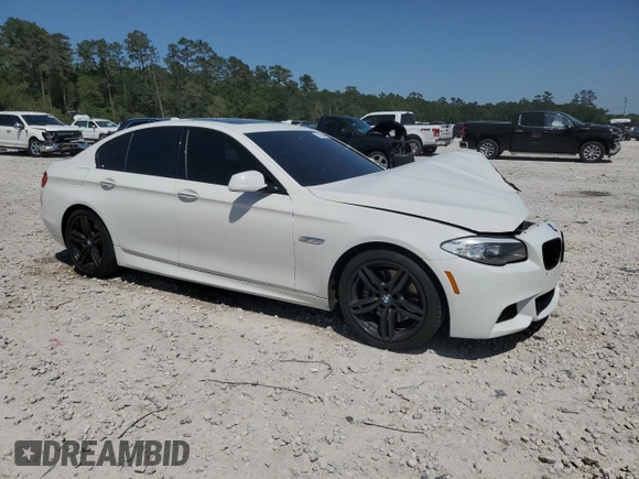 2013 BMW 5 Series 535i with VIN WBAFR7C56DC823937, listed as a Copart auction lot 52380345 with 110,067 mi miles and Salvage Title. Bid and sale history available at DreamBid. Image 4.