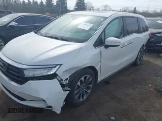 2022 Honda Odyssey EX-L with VIN 5FNRL6H7XNB043658, listed as a IAAI auction lot 41800437 with 45,245 mi miles and . Bid and sale history available at DreamBid. Image 2.