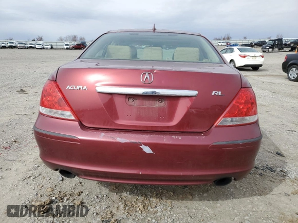 2005 Acura RL with VIN JH4KB16505C004369, listed as a Copart auction lot 48157135 with 246,991 mi miles and Salvage Title. Bid and sale history available at carsss.com. Image 6.
