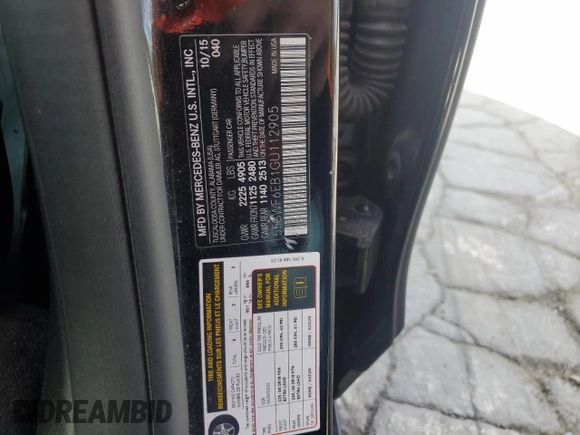 2016 Mercedes-Benz C 450 AMG with VIN 55SWF6EB1GU112905, listed as a Copart auction lot 51750185 with 70,084 mi miles and Clean Title. Bid and sale history available at carsss.com. Image 12.