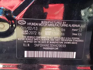 2013 Hyundai Elantra GLS with VIN 5NPDH4AE3DH429699, listed as a Copart auction lot 47437455 with 76,359 mi miles and Salvage Title. Bid and sale history available at carsss.com. Image 12.