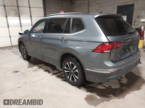 2024 Volkswagen Tiguan S with VIN 3VVFB7AX0RM183789, listed as a IAAI auction lot 41445847 with 1,500 mi miles and . Bid and sale history available at DreamBid. Image 3.