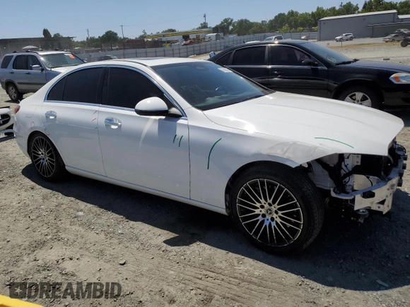 2023 Mercedes-Benz C 300 with VIN W1KAF4GB1PR101173, listed as a Copart auction lot 57889945 with 27,928 mi miles and Salvage title. Bid and sale history available at DreamBid. Image 4.