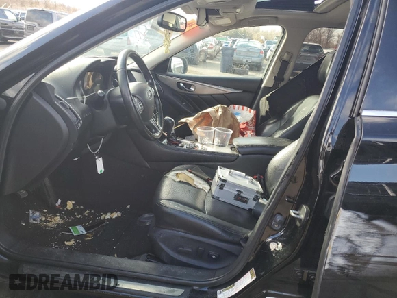 2014 Infiniti Q50 Premium with VIN JN1BV7AR7EM689683, listed as a Copart auction lot 49952785 with 149,848 mi miles and Salvage Title. Bid and sale history available at carsss.com. Image 7.