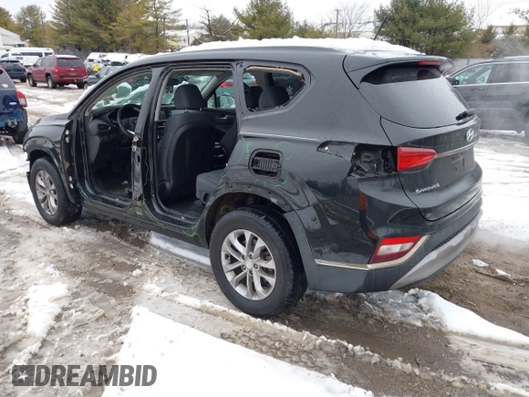 2019 Hyundai Santa Fe SE with VIN 5NMS2CAD9KH003200, listed as a IAAI auction lot 41541423 with 91,913 mi miles. Bid and sale history available at carsss.com. Image 3.