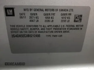 2011 Buick Regal CXL RL1 with VIN 2G4GN5EC0B9212496, listed as a Copart auction lot 89099435 with 61,905 mi miles and Salvage Title. Bid and sale history available at DreamBid. Image 12.