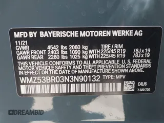 2022 MINI Countryman Cooper S with VIN WMZ53BR03N3N90132, listed as a IAAI auction lot 42228990 with 49,017 mi miles and . Bid and sale history available at DreamBid. Image 9.