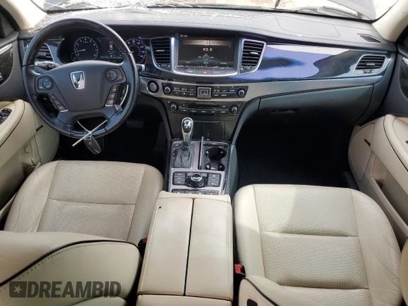 2015 Hyundai Equus Signature with VIN KMHGH4JH6FU092960, listed as a Copart auction lot 58793325 with 59,875 mi miles and Salvage title. Bid and sale history available at DreamBid. Image 8.