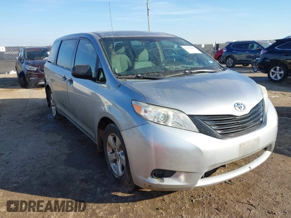 2013 Toyota Sienna L with VIN 5TDZK3DC8DS399346, listed as a IAAI auction lot 41312294 with 160,332 mi miles and . Bid and sale history available at DreamBid. Image 1.