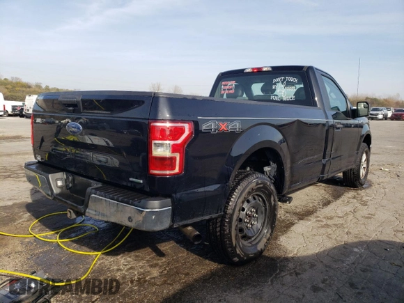 2018 Ford F-150 XL with VIN 1FTMF1EP0JKC60951, listed as a Copart auction lot 77759594 with 152,604 mi miles and Salvage title. Bid and sale history available at DreamBid. Image 3.