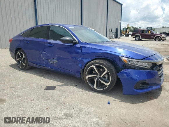 2021 Honda Accord Sport with VIN 1HGCV2F30MA023761, listed as a Copart auction lot 60331485 with 45,242 mi miles and Salvage title. Bid and sale history available at DreamBid. Image 4.