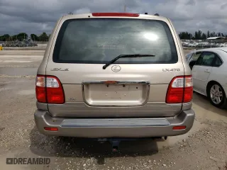 2000 Lexus LX 470 with VIN JT6HT00W5Y0080039, listed as a Copart auction lot 75300064 with 186,828 mi miles and Clean Title. Bid and sale history available at carsss.com. Image 6.