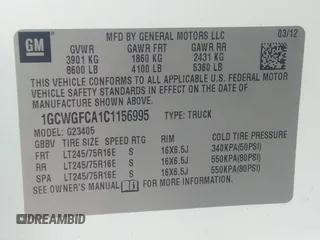 2012 Chevrolet Express Cargo Van with VIN 1GCWGFCA1C1156995, listed as a IAAI auction lot 36881076 with 212,274 mi miles. Bid and sale history available at carsss.com. Image 9.