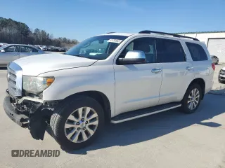 2008 Toyota Sequoia Platinum with VIN 5TDZY67A38S005767, listed as a Copart auction lot 43734955 with 274,995 mi miles and Salvage Title. Bid and sale history available at carsss.com. Image 1.