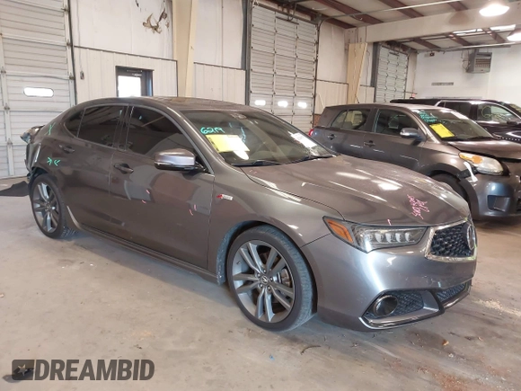 2019 Acura TLX w/A-Spec Pkg with VIN 19UUB1F66KA001827, listed as a IAAI auction lot 41260670 with 89,683 mi miles. Bid and sale history available at carsss.com. Image 1.