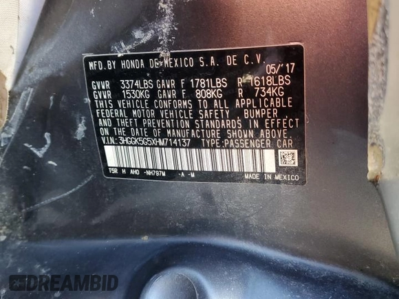 2017 Honda Fit LX with VIN 3HGGK5G5XHM714137, listed as a Copart auction lot 44705325 with Not Provided miles and Non Repairable. Bid and sale history available at DreamBid. Image 12.