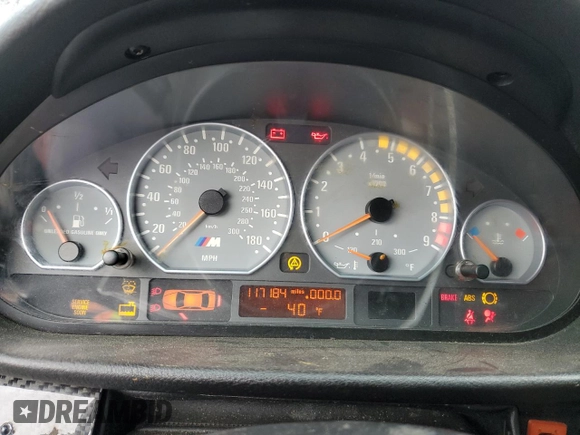2002 BMW 3 Series M3 with VIN WBSBR93472EX24204, listed as a Copart auction lot 44896205 with 117,184 mi miles and Salvage Title. Bid and sale history available at carsss.com. Image 9.