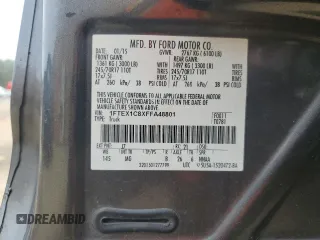 2015 Ford F-150 XL with VIN 1FTEX1C8XFFA48801, listed as a Copart auction lot 43728595 with 144,829 mi miles and Salvage Title. Bid and sale history available at carsss.com. Image 12.
