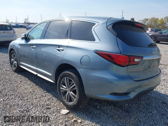 2019 Infiniti QX60 LUXE with VIN 5N1DL0MNXKC569949, listed as a IAAI auction lot 40704078 with 117,592 mi miles. Bid and sale history available at carsss.com. Image 3.
