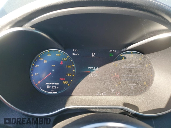 2020 Mercedes-Benz C 43 AMG with VIN 55SWF6EB2LU329244, listed as a Copart auction lot 46253045 with 55,209 mi miles and Salvage Title. Bid and sale history available at carsss.com. Image 9.