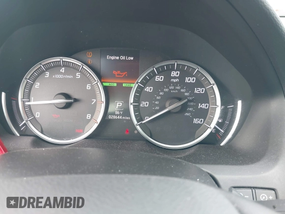 2019 Acura TLX with VIN 19UUB1F38KA010003, listed as a IAAI auction lot 41905610 with 28,644 mi miles. Bid and sale history available at carsss.com. Image 7.
