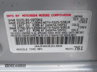 2014 Mitsubishi Outlander GT with VIN JA4JZ4AX3EZ013934, listed as a IAAI auction lot 42382774 with 66,829 mi miles and . Bid and sale history available at DreamBid. Image 9.