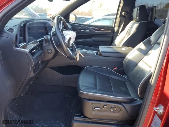 2021 Cadillac Escalade Premium Luxury with VIN 1GYS4BKL8MR396383, listed as a Copart auction lot 83378474 with 58,569 mi miles and Salvage Title. Bid and sale history available at carsss.com. Image 7.
