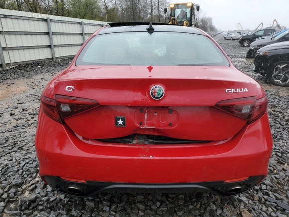 2019 Alfa Romeo Giulia Ti Sport with VIN ZARFANBN5K7608769, listed as a Copart auction lot 48581974 with 0 mi miles and Salvage Title. Bid and sale history available at carsss.com. Image 6.