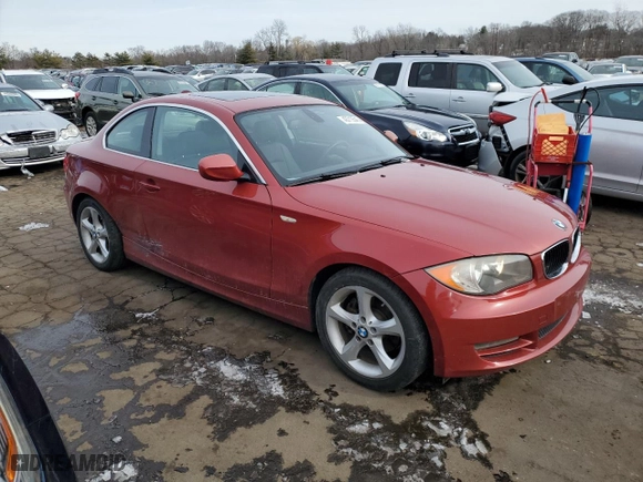 2011 BMW 1 Series 128i with VIN WBAUP9C52BVL89574, listed as a Copart auction lot 43713545 with 121,819 mi miles and Salvage Title. Bid and sale history available at carsss.com. Image 4.