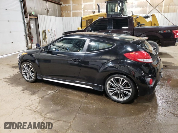 2016 Hyundai Veloster Turbo with VIN KMHTC6AE2GU284747, listed as a Copart auction lot 59695995 with 48,643 mi miles and Salvage title. Bid and sale history available at DreamBid. Image 2.
