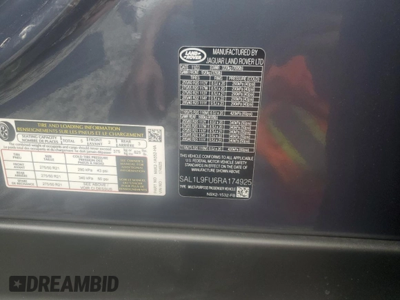 2024 Land Rover Range Rover Sport Dynamic SE z VIN SAL1L9FU6RA174925, wystawiony jako Copart lot #60521285 z przebiegiem Nie podano mil oraz Szkoda całkowita • Salvage title. Historia ofert i sprzedaży dostępna na DreamBid. Obrazek 12.