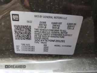2022 Chevrolet Silverado 3500HD LT with VIN 1GC4YTEY0NF291291, listed as a Copart auction lot 72412674 with 18,663 mi miles and Salvage Title. Bid and sale history available at carsss.com. Image 12.