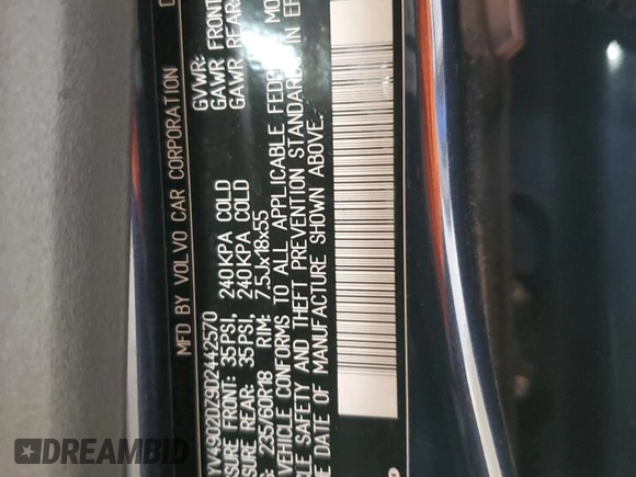2013 Volvo XC60 T6 z VIN YV4902DZ9D2442570, wystawiony jako Copart lot #53740865 z przebiegiem 152 701 mil mil oraz Czysty tytuł • Clean title. Historia ofert i sprzedaży dostępna na DreamBid. Obrazek 12.