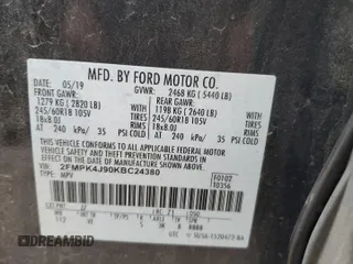 2019 Ford Edge SEL with VIN 2FMPK4J90KBC24380, listed as a Copart auction lot 46862135 with 67,905 mi miles and Salvage title. Bid and sale history available at DreamBid. Image 13.