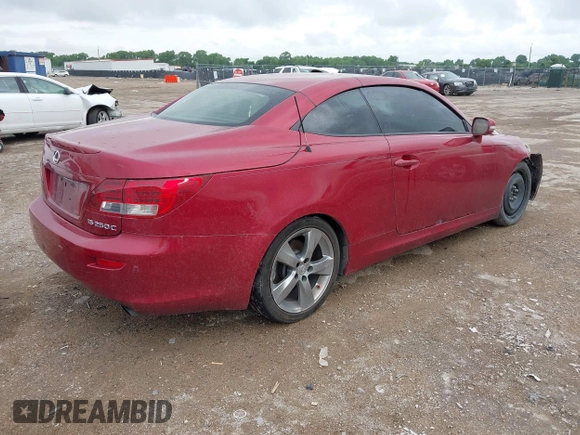 2011 Lexus IS 250 C with VIN JTHFF2C26B2514815, listed as a IAAI auction lot 42465891 with 186,673 mi miles and . Bid and sale history available at DreamBid. Image 4.