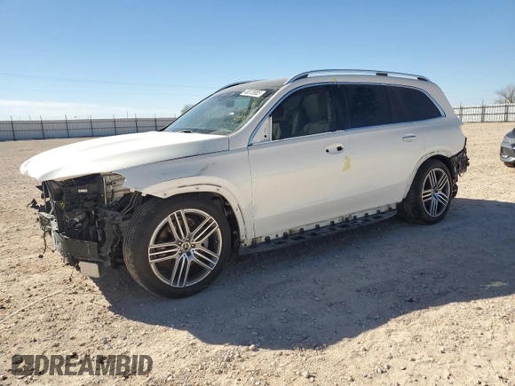 2021 Mercedes-Benz GLS with VIN 4JGFF5KE3MA497393, listed as a Copart auction lot 46513985 with 32,690 mi miles and Salvage Title. Bid and sale history available at carsss.com. Image 1.