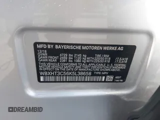 2019 BMW X1 xDrive28i with VIN WBXHT3C56K5L38658, listed as a IAAI auction lot 42496734 with 49,373 mi miles and . Bid and sale history available at DreamBid. Image 9.