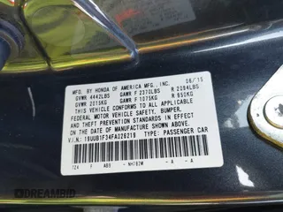2015 Acura TLX with VIN 19UUB1F34FA026219, listed as a IAAI auction lot 42240969 with 84,617 mi miles and . Bid and sale history available at DreamBid. Image 9.